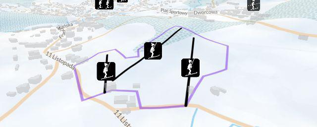 Piste map of the resort Stok narciarski Dolina Szczęścia