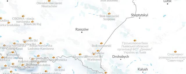 Piste map of the region Subcarpathian