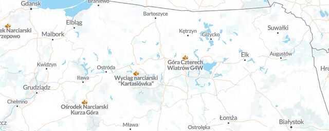 Piste map of the region Warmian-Masurian