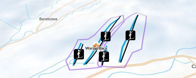 Piste map of the resort Wyciągi Baca