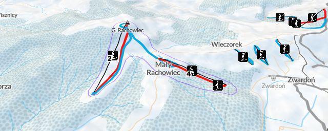 Piste map of the resort Zwardoń Ski