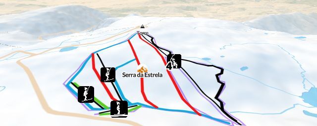 Piste map of the resort Serra da Estrela