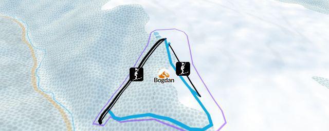 Piste map of the resort Bogdan
