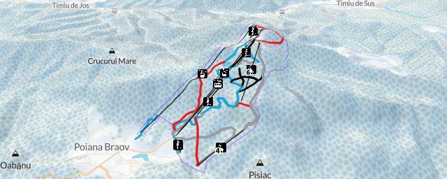 Piste map of the resort Poiana Brașov