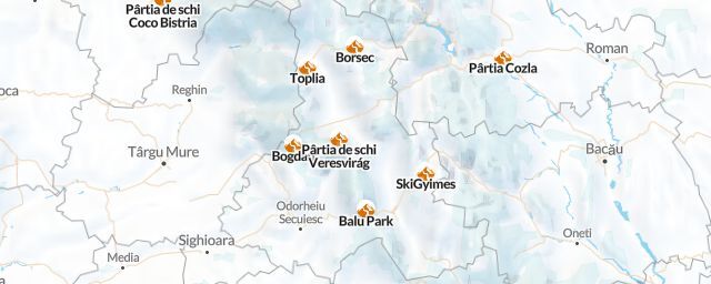 Piste map of the region Harghita