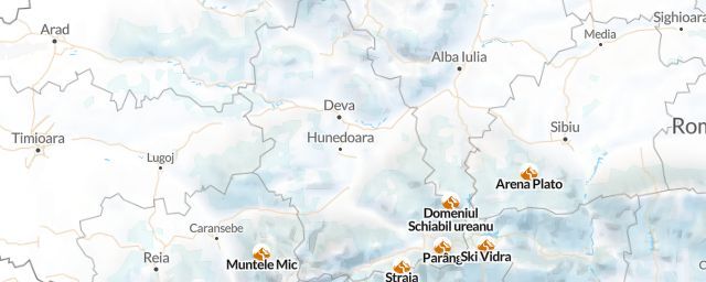 Piste map of the region Hunedoara