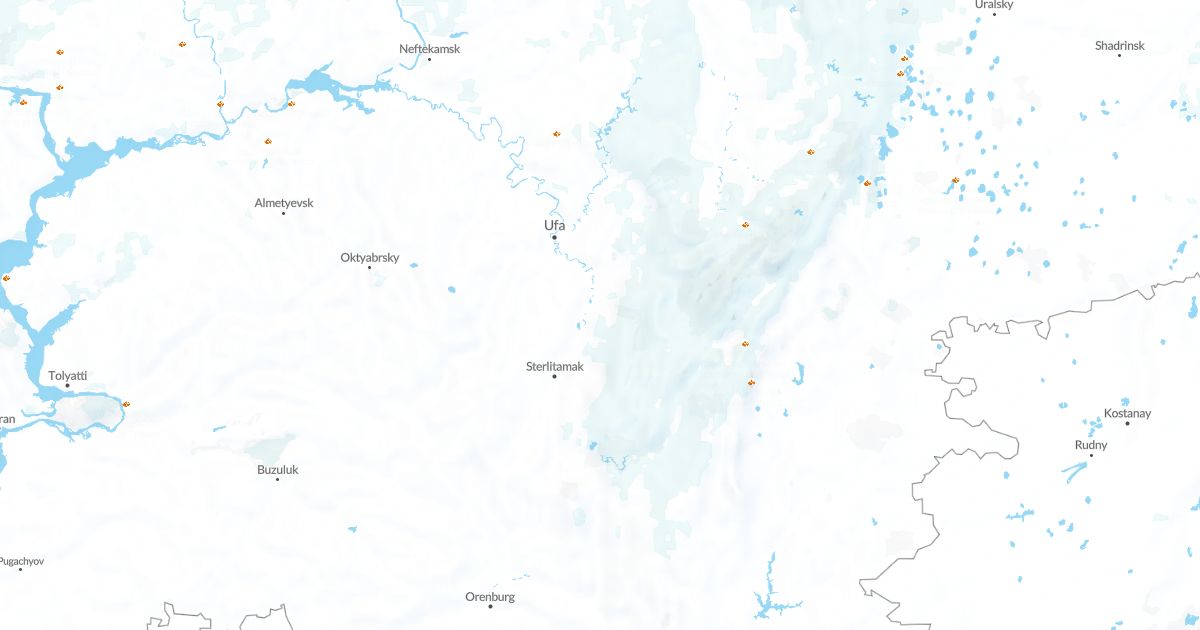 Map of Bashkortostan