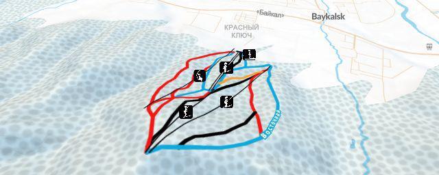 Piste map of the resort Горнолыжный курорт "Гора Соболиная"