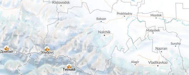 Piste map of the region Kabardin-Balkar