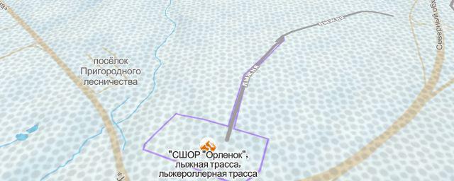 Piste map of the resort "СШОР "Орленок", лыжная трасса, лыжероллерная трасса