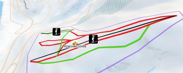 Piste map of the resort Красная сопка