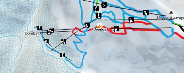 Piste map of the resort Dombay