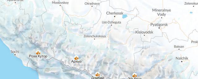 Piste map of the region Karachay-Cherkess
