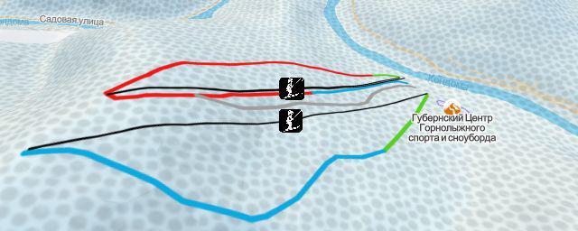 Piste map of the resort гора Туманная