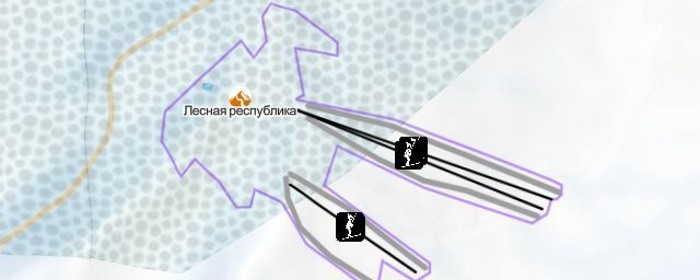 Piste map of the resort Лесная республика