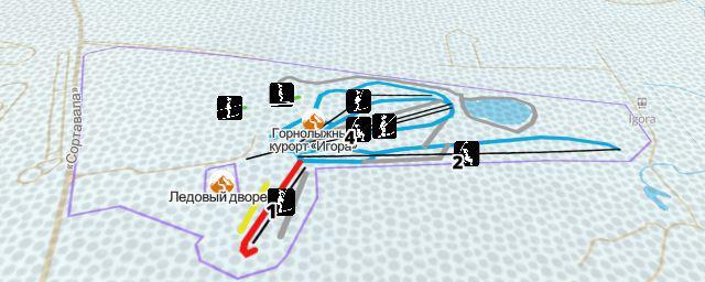Piste map of the resort Горнолыжный курорт «Игора»