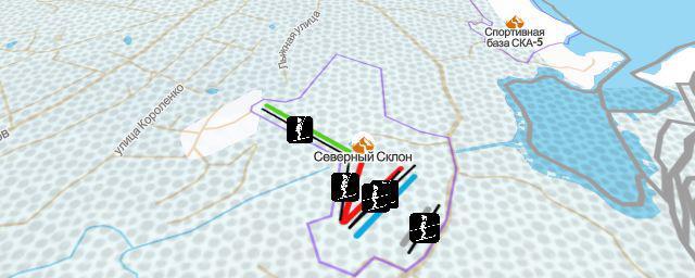 Piste map of the resort Северный Склон