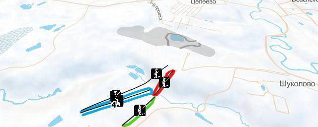 Piste map of the resort Горнолыжный клуб Леонида Тягачёва