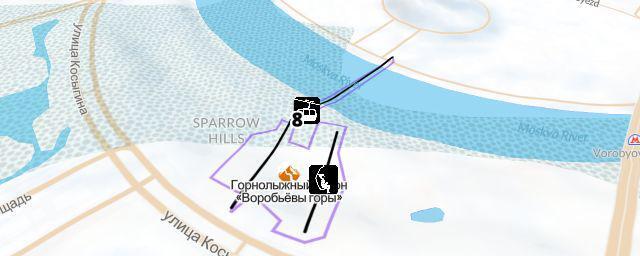 Piste map of the resort Горнолыжный склон «Воробьёвы горы»