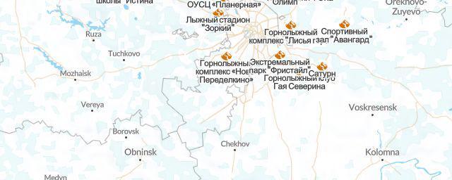 Piste map of the region Moskva