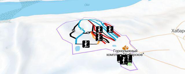 Piste map of the resort Горнолыжный комплекс "Хабарское"