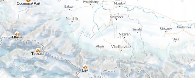 Piste map of the region North Ossetia
