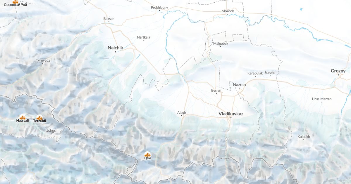 Map of North Ossetia
