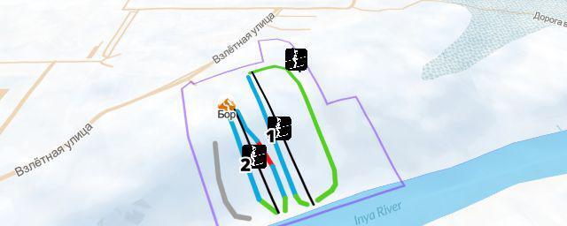 Piste map of the resort Горнолыжный клуб "Иня"