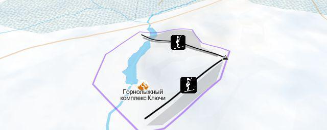 Piste map of the resort Горнолыжный комплекс Ключи