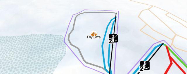 Piste map of the resort Глушата