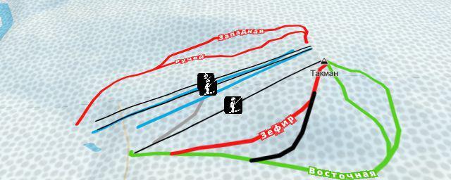Piste map of the resort Горнолыжный курорт "Такман"