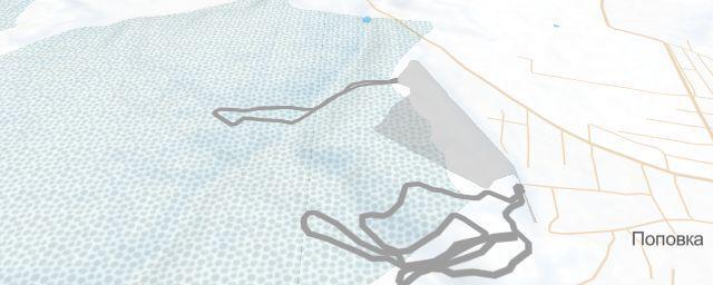 Piste map of the resort Снежинка