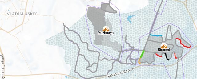 Piste map of the resort Yuzhnaya