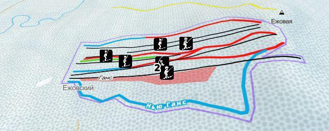 Piste map of the resort ГЛЦ Ежовая