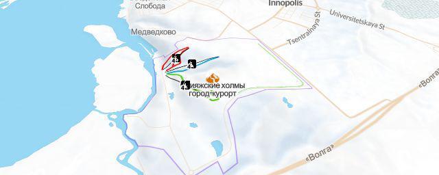 Piste map of the resort Свияжские холмы город-курорт