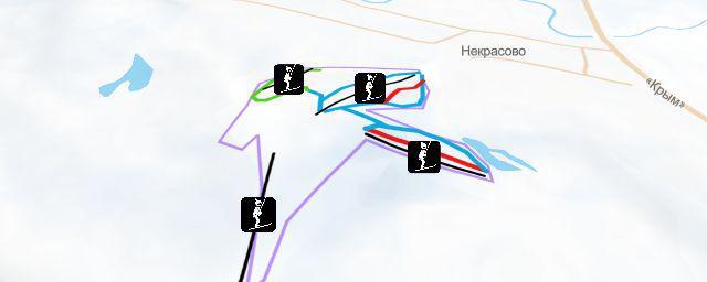 Piste map of the resort Горнолыжный центр "Некрасово"