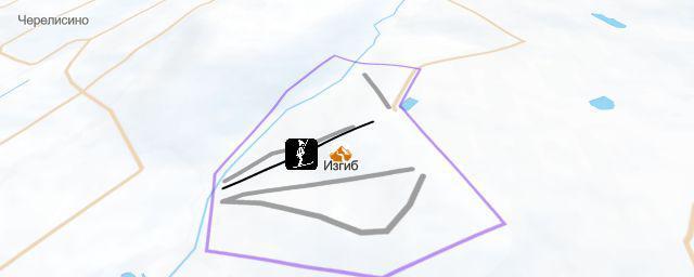 Piste map of the resort Изгиб
