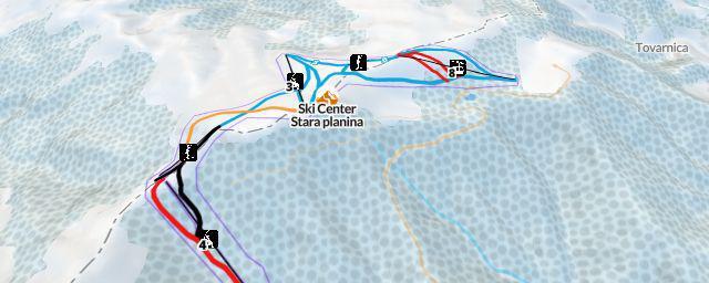 Piste map of the resort Ski Center Stara planina