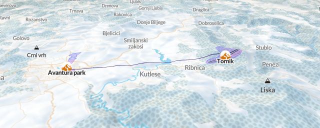 Piste map of the resort Tornik