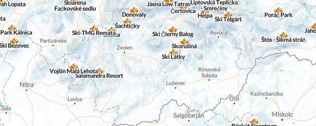 Piste map of the region Banskobystrický
