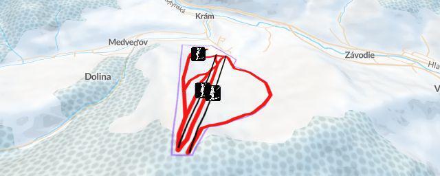 Piste map of the resort Ski Čierny Balog