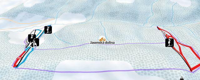 Piste map of the resort Jasenská dolina