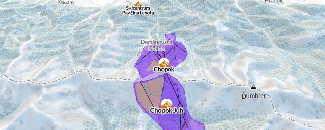 Piste map of the resort Jasna Low Tatras