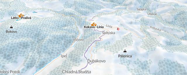 Piste map of the resort Kokava - Línia