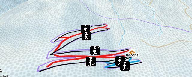 Piste map of the resort Jahodná