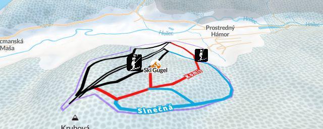 Piste map of the resort Ski Gugel