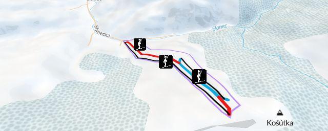 Piste map of the resort Košútka