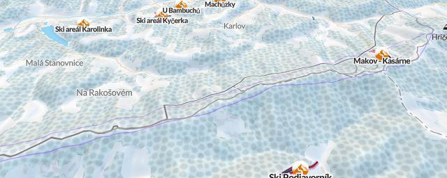 Piste map of the resort Makov - Kasárne