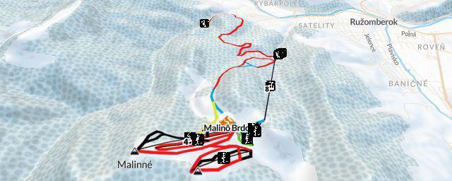 Piste map of the resort Malinô Brdo