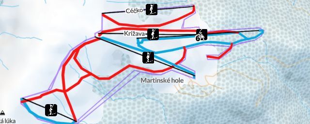 Piste map of the resort Martinské hole